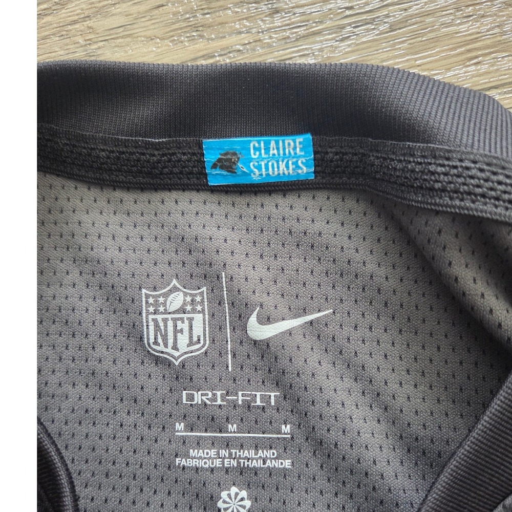 Nike Carolina Panthers NFL T-Shirt Women Medium Black Grey Dri-FIT Logo - Picture 3 of 7